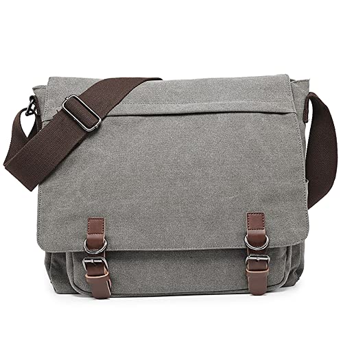 Large Vintage Canvas Messenger Shoulder Bag Crossbody Bookbag Business Bag for 15inch Laptop