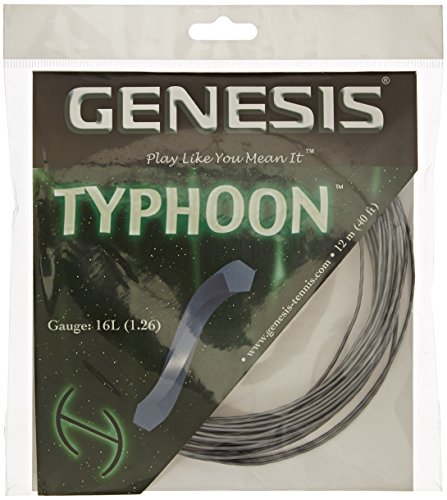 Battleship Grey 16L126mm Genesis 40foot Typhoon Tennis Racket String Set