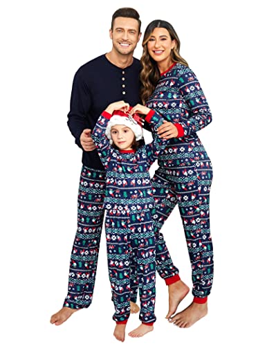 Ekouaer Matching Family Christmas Pajama Sets Womens Mens Kids Pjs Long Sleeve Sleepwear Holiday Lounge Sets