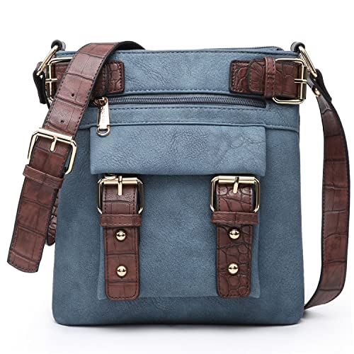 Dasein Womens UltraThin Vegan Leather Crossbody Bags with Convenient