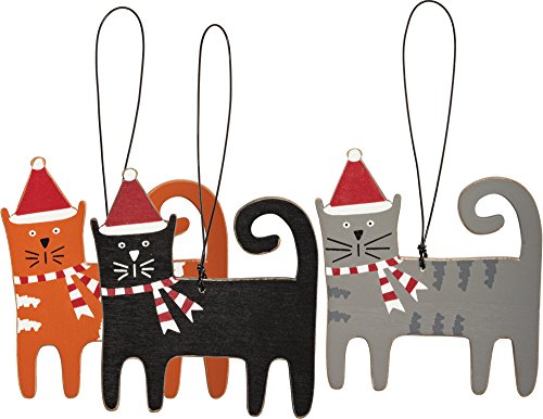 Cat Christmas Ornaments SET OF 3 DIMENSIONS 325 x 350