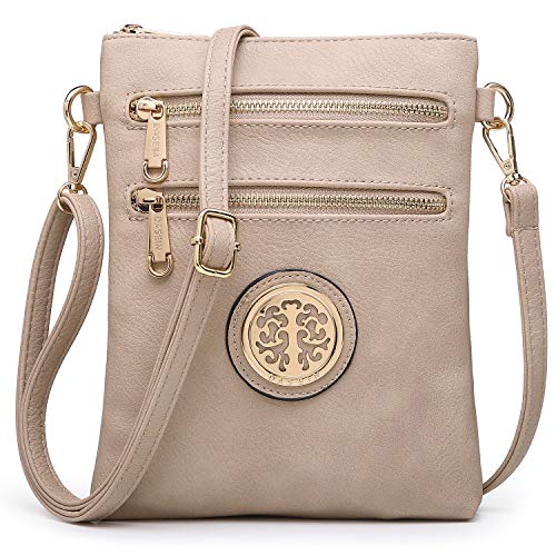 Dasein Women Small Crossbody Bag Lightweight Over Shoulder Purse with Triple Zipper Pocket Fashion Handbag