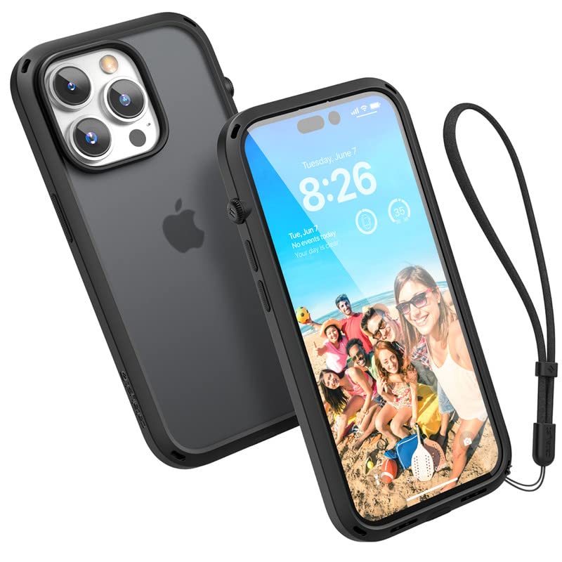 Catalyst Influence Case for iPhone 14 Pro Fingerprint Resistant Durable Drop Proof Easy to Clean Easy to Install Easy to Hold Lanyard Included  Stealth Black