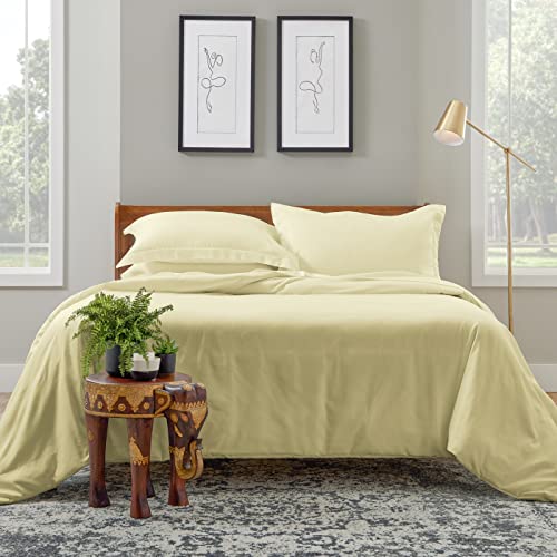 Cosy House Collection Luxury Bamboo Duvet Cover Set 2Piece  Ultra Soft Bedding  Zippered Comforter Protector Includes 1 Pillow Sham  TwinTwin XL  Black
