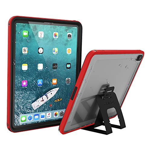 Catalyst Waterproof iPad Case for iPad Pro 129 2018 Waterproof 66 ft  Full Body Protection Heavy Duty Drop Proof 4ft Kickstand True Acoustic Sound Technology Builtin Screen Protector  Red