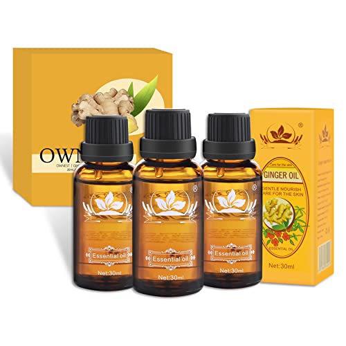 Ownest 3 Pack Ginger Massage Oil100 Pure Natural Lymphatic Drainage Ginger OilSPA Massage OilsRepelling Cold and Relaxing Active Oil30ml