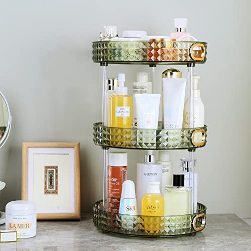 Rotating Makeup Organizer skincare organizers Bathroom Lazy Susan Organizer Perfume Organizer Spinning Cosmetics Organizer for VanityCabinets Pantry Fridge CountertopsKitchen