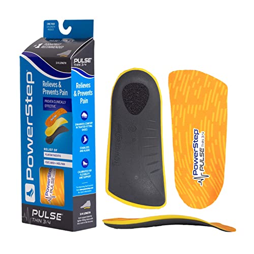 Powerstep Low Profile Running Shoe Insert Neutral Arch Support Plantar Fasciitis Relief Thin Running Insole