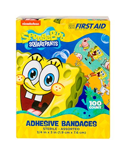 Adhesive Bandages for Kids  Spongebob First Aid Supplies Sterile StatStrip 100 Count Box