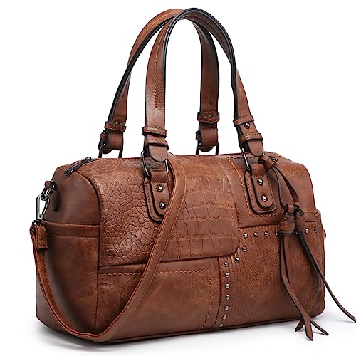 Dasein Women Soft Vegan Leather Barrel Bags Large Hobo Top Handle Work Totes Satchel Handbags Shoulder Purse