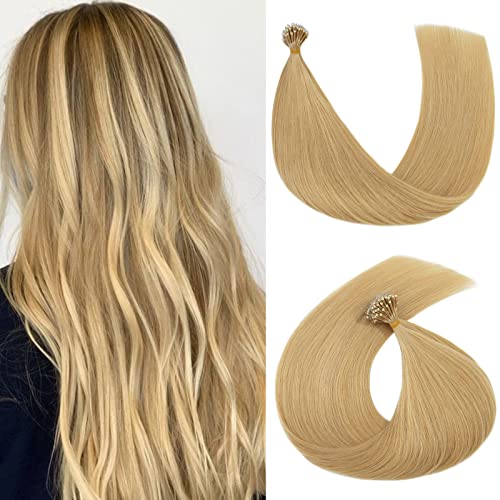 Snoilite Nano Tip Hair Extensions Human Hair Nano Ring Hair Extension PreBonded Nano Bead Remy Human Hair Extensions Micro Beads Hairpiece for Women 50g 50strands 16inch 04 Medium Brown