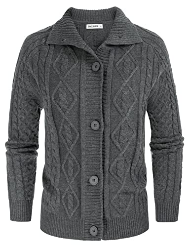 GRACE KARIN Women39s Button Down Chunky Cable Knit Cardigan Long Sleeve Stand Collar Cardigan Sweaters Fall Outwear