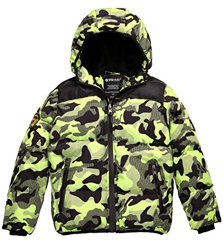 Thicker Padded Puffer Jacket with Hood for Boys Waterproof Winter Coat