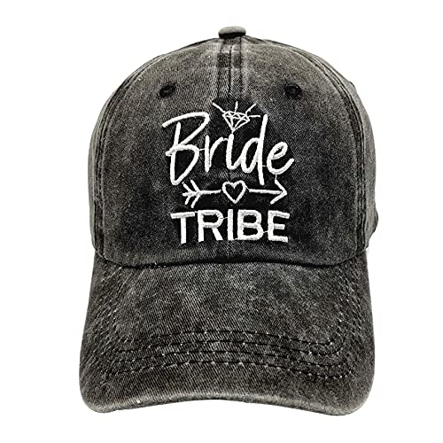 LOKIDVE Women39s Bride Hat Embroidered Distressed Tribe Baseball Cap for Wedding Party