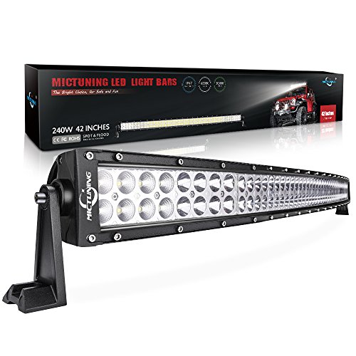 MICTUNING Curved LED Work Light Bar OffRoad Driving Fog Light 42Inch 240Watt 3B339C with 24Month Warranty