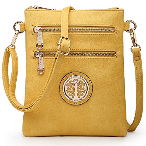 Dasein Women Small Crossbody Bag Lightweight Over Shoulder Purse with Triple Zipper Pocket Fashion Handbag