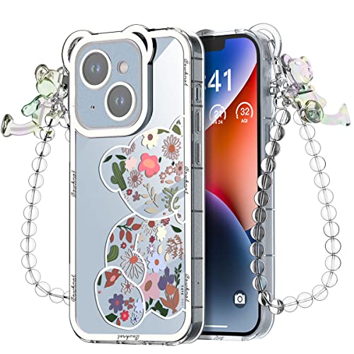 AICase for iPhone 14 Case for Women Glitter with Rhinestone Bling Diamond Girly Sparkle Cute Clear Phone Case for iPhone 14 Luxury Pretty Fashion Protective Case for Girls