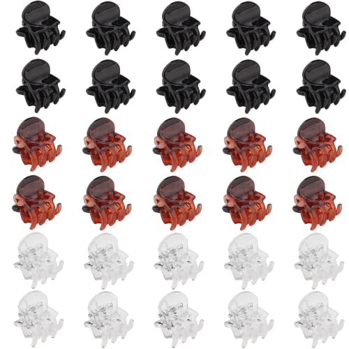 Ondder Small Hair Clips 30 Pcs Hair Clips for Thin Hair butterfly Small Claw Clips for Hair Mini Hair Clips for DIY Hairstyles Pinning Bangs Multifuctional Women Girls Hair Claw Clamp Clips Hair Accessories for Women  Black Brown