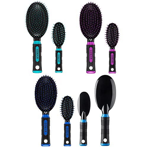 Conair Salon Results Hairbrush 1 Travel Hairbrush and 1 FullSized Brush Included Hairbrushes for Women and Men Color May Vary 2 Pack