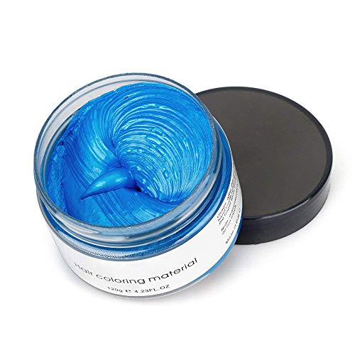 MOFAJANG Hair Coloring Dye Wax Instant Hair Wax Temporary Hairstyle Cream 423 oz Hair Pomades Natural Hairstyle Wax for Men and Women Party Cosplay Blue