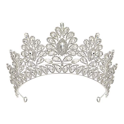 SWEETV Vintage Tiaras and Crowns for Women Baroque Wedding Tiara for Bride Jeweled Queen Crown Birthday Party Quinceanera Pageant Prom Headpieces