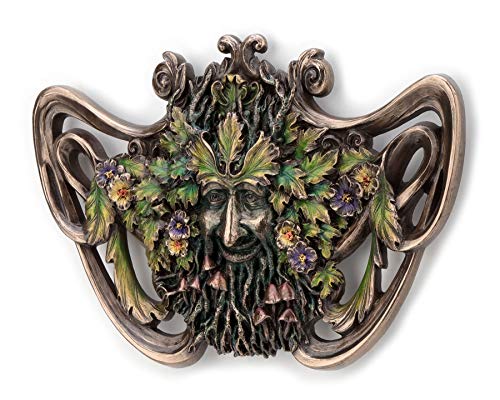 Veronese Design Green Man Spring Mushroom Wall Plaque