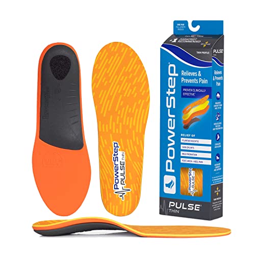 Powerstep Low Profile Running Shoe Insert Neutral Arch Support Plantar Fasciitis Relief Thin Running Insole