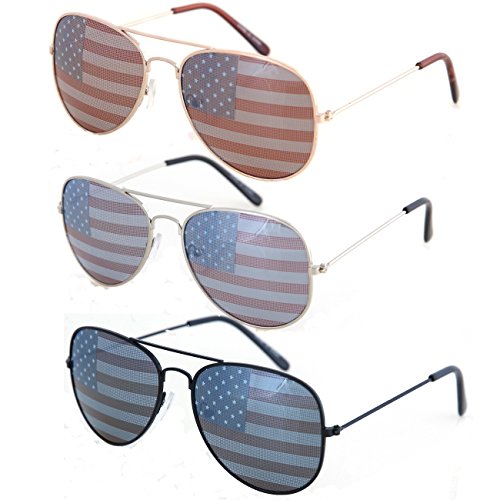 Shaderz Aviator USA America American Flag Sunglasses  Great Accesory for 4th of July