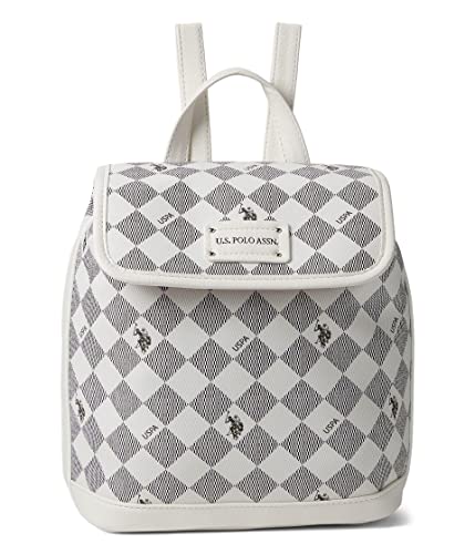 US POLO ASSN Diamond Signature Backpack BlackWhite One Size