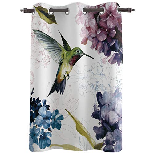 Window Curtains Drapes 24inch Length Bedroom Curtain Panels Treatments for Bathroom Kitchen Living Room Forest Silhouette Thermal Insulated Darkening Curtain Grommet 52 Wide Bird Elk Deer Tree