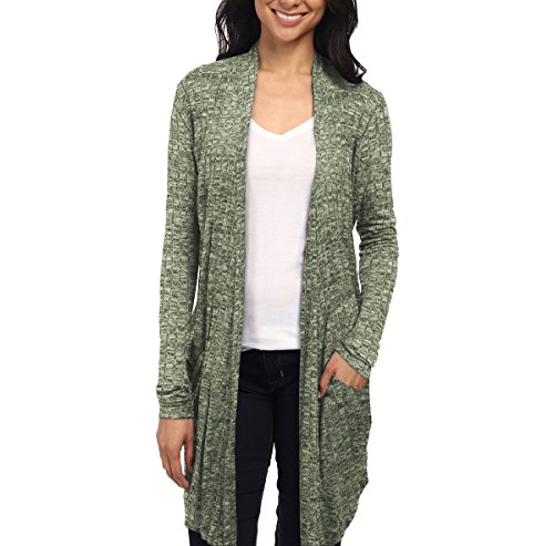 Womens AllSeason Cardigan with Lightweight Drapey Open Front and Convenient Pockets