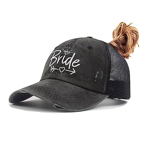 LOKIDVE Women39s Bride Hat Embroidered Distressed Tribe Baseball Cap for Wedding Party