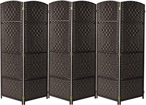 Sorbus Room Divider Privacy Screen 6 ft Tall Extra Wide Foldable Panel Partition Wall Divider Double Hinged Room Dividers and Folding Privacy Screens Diamond DoubleWeaved 6 Panel Beige