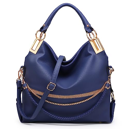 Dasein Hobo Purses Handbags for Women Purse Ladies Handbag Slouchy Hobo Bags Vegan Leather Satchel Rhinestone Shoulder Bag