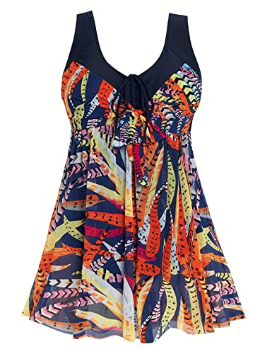 CoverUp Swimsuits for Curvy Women by Wantdo Featuring a Floral Print