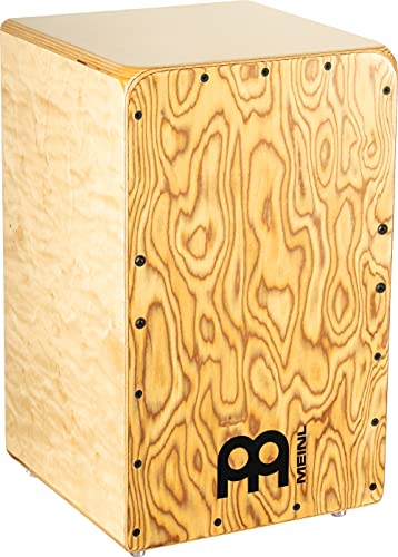 Meinl Cajon Box Drum with Internal Strings for Snare Effect  NOT MADE IN CHINA  MakahBurl Frontplate  Baltic Birch Body Woodcraft Professional 2YEAR WARRANTY WCP100MB