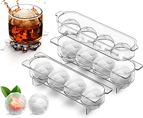 Sorbus Ice Ball Mold Maker  Round Ice Cube Tray with 3D Geometric Design  Sphere Shape Iceball Shaper for Freezer  Great for Whiskey Bourbon Cocktails  Drinks