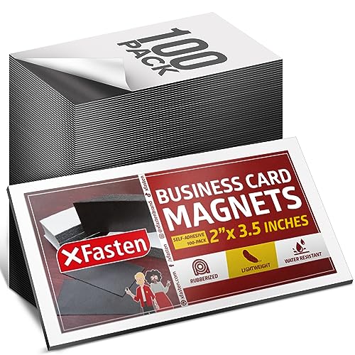 Peelandstick magnetic business cards from XFasten 100 per pack water and tearresistant