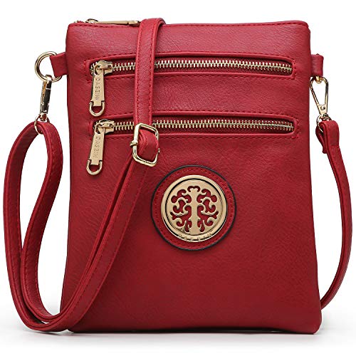 Dasein Women Small Crossbody Bag Lightweight Over Shoulder Purse with Triple Zipper Pocket Fashion Handbag