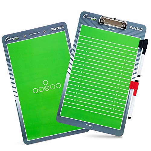 Champion Sports Large  XL Dry Erase Board For Coaching  Whiteboards for Strategizing Techniques Plays  2Sided Boards with Front Side Full Field  Backside Half Field and Lineup