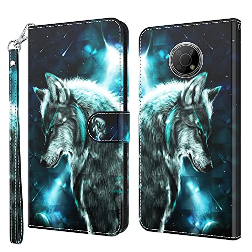 ALILANG Phone Case for Nokia G300 Case Premium Flip Magnetic Closure Stand Function Card Holder PU Leather Cover for Nokia G300 Wallet CaseBlue Butterfly