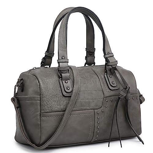 Dasein Women Soft Vegan Leather Barrel Bags Large Hobo Top Handle Work Totes Satchel Handbags Shoulder Purse