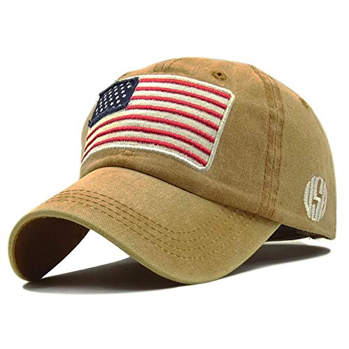 LOKIDVE Men39s USA American Flag Baseball Cap Embroidered Polo Style Military Army Trucker Hat