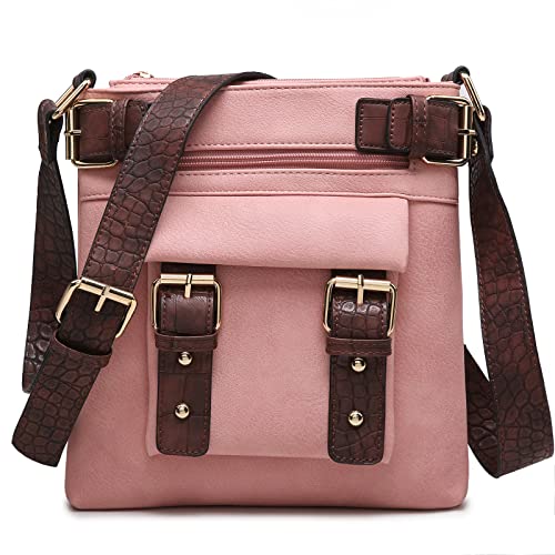 Dasein Womens UltraThin Vegan Leather Crossbody Bags with Convenient