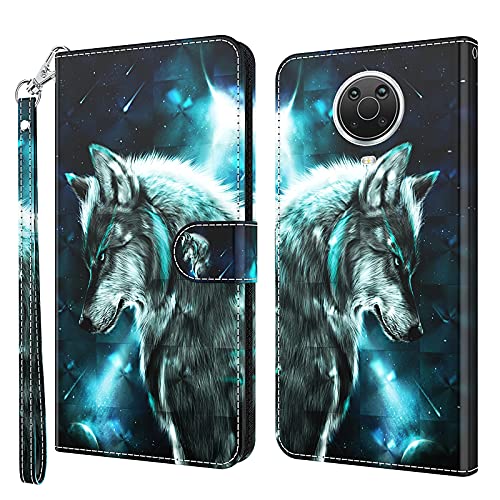 ALILANG Phone Case for Nokia G10G2063 Case Premium Flip Magnetic Closure Stand Function Card Holder PU Leather Cover for Nokia 63 Wallet CaseBlue Butterfly