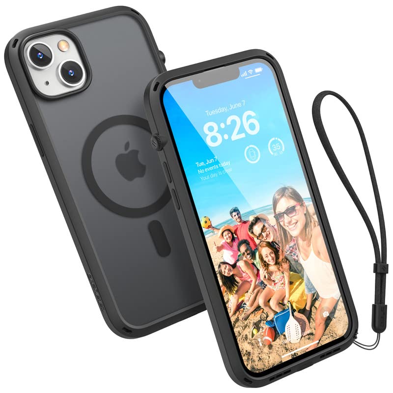 Catalyst Influence Case for iPhone 14 Plus Compatible with MagSafe Fingerprint Resistant Durable Drop Proof Easy to Clean Easy to Install Lanyard Included  Stealth Black