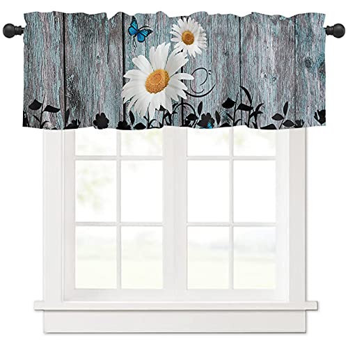 Coffee Theme Window Curtains Valance Rod Pocket Curtain Drapery for Living Room Kitchen Bathroom Coffee Beans Sugar SoftWashable Small Window Treatment Valances Farmhouse 1 Panel 54x18inch