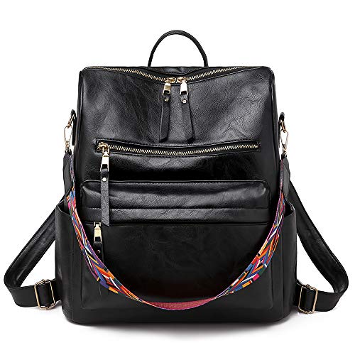 Qyoubi Women39s Leather Fashion Design Backpack Purse Casual Convertible Daypacks Satchel Handbags Multipurpose Travel Bag