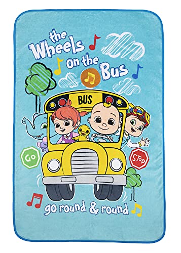 CoComelon Musical Warm Plush Throw Blanket That Plays The CoComelon Theme Song  Extra Cozy and Comfy for Your Toddler Blue