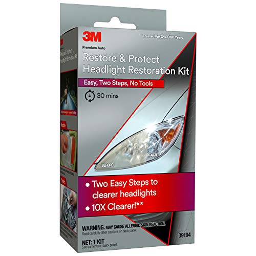 3M Auto Restore and Protect Headlight Restoration Kit Clearer Headlights in 2 Easy Steps 39194